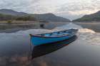 Ireland-Lough Leane Boat and reflections on lake Art Print